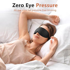 Sleep Mask for Side Sleeper Women Men, Eye Mask for Sleeping Light Blocking, 3D Contoured Cup Sleeping Mask, Soft Breathable Sleep Eye Mask with Adjustable Elastic Strap for Travel (Black)