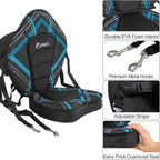 UPWELL Universal Kayak Seat with Detachable Storage Bag & 4 Adjustable Strap, Paddle Board Seat with Memory Foam Padded and Backrest for Kayak, Canoe, Sup