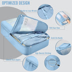Veken 8 Set Packing Cubes for Travel Essentials, Suitcase Organizer Bags in 4 Sizes, Carry-On Luggage Accessories with Large Laundry & Hanging Toiletry Bag, Must-Have for Airplane, Road Trip & Camping