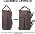 Hanke Softside Expandable Underseat Carry On luggage for Airplanes,Travel Luggage Rolling Bag Personal Item Bag Small Suitcase,Coffee,16-Inch