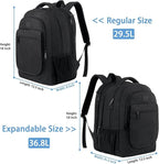 MATEIN Backpack for School, Expandable College Backpack for Boys Girl, Water Resistant Large Bookbag for Men Women, 15.6 inch Laptop Bag, Anti Theft Travel Daypack, Black