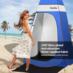 Upgrade Pop Up Privacy Shower Tent 55" x 55" x 83", Portable Camping Shower Tent, Camping Toilet Changing Room with Rain Shelter & Extended Floor Mat, Dressing Room for Beach