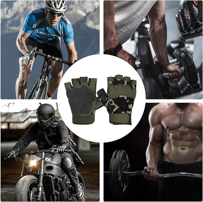 FIORETTO Fingerless Gloves for Airsoft Shooting Half Finger Hunting Hiking Cycling Driving Motorcycle Climbing Work Gloves M210603