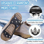EROCK 2PCS Ice Cleats Snow Traction for Shoes and Boots, Ice Grips Traction Rubber Crampons, 8 Studs Non-Slip Overshoe Spikes Crampons Slip-on Stretch Footwear Winter Hiking Climbing Ice Fishing