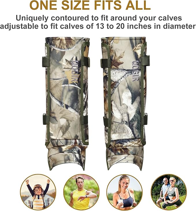 QOGIR Snake Gaiters 3 Pack: Durable Snake Guards for Hunting, Snake Gaiter Leggings for Men & Women, Snake Bite Protection for Lower Legs, Snake Proof Gaiters