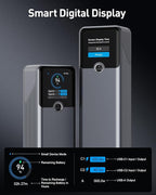 Power Bank, 20000mAh 3-Port Laptop Portable Charger with 140W Fast Charging, Smart Display, for Outdoor, Compatible with iPhone 16/15/14 Series, Samsung, MacBook, iPad, and More