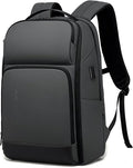 FENRUIEN 17 Inch Travel Backpack Gray, Expandable Water Resistant Computer Backpack with USB Port, Laptop Bag for Business/College/Work