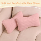 vocheer Small Pillows for Sleeping, 11"x 7" Mini Travel Pillow, Tiny Pillows for Neck, Wrist, Lumbar and Knee, Pets Pillow, Cotton, Machine Washable,Pink-1PC