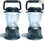 Retro LED Lantern 2-Pack, 360° COB 120 LM, Stepless-Dimming Battery Powered Camping & Hurricane Light, AA Batteries, Emergency/Power Outage (Grey-2 Pack)