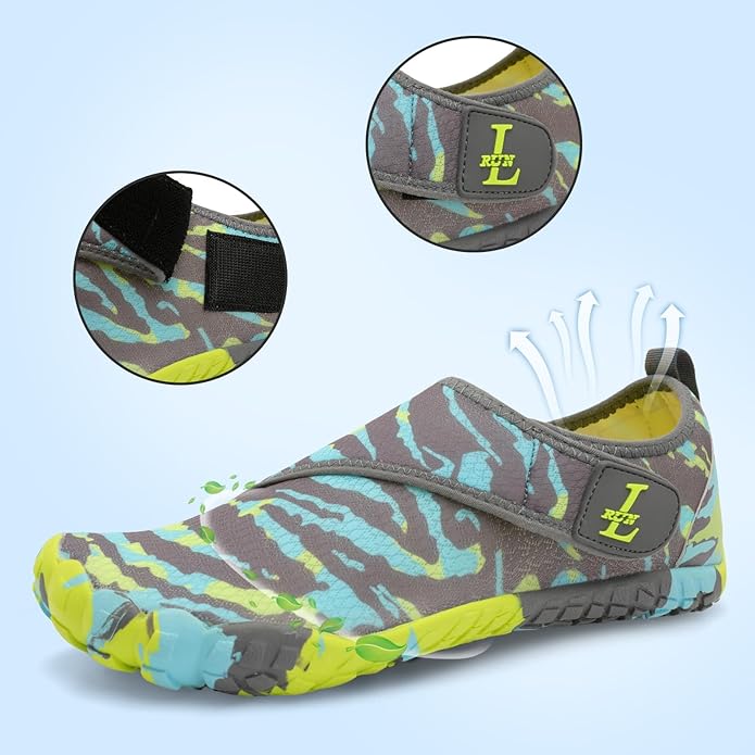 L-RUN Barefoot Water Shoes Women Mens Aqua Sock Athletic Hiking Water Sports Shoes for Swim Beach Pool Sand Diving Walking