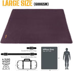 100% Wool Blanket, 62" x 86", Warm, Thick, Washable, Military Wool Blanket, Great for Camping, Outdoors, Sporting Events, Survival Kits, Plum