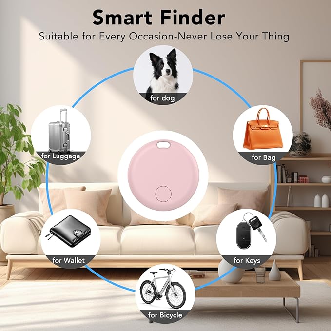 Air Tracker Tag for Android 2 Pack(NOT iOS or Huawei), Bluetooth Item Finder Smart Tracker Luggage Tags, GPS Locator Device for Keys, Wallet, Bike.etc, No Monthly Fee Smart Tag