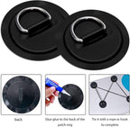 TOBWOLF 6 Pack Stainless Steel D-Ring Patch for Inflatable Boat Kayak Dinghy SUP, D-Ring PVC Patch Stand-Up Paddleboard Canoe Rafting Accessories, NO Glue Included