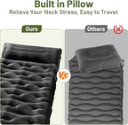 KASBAH Camping Sleeping Pad,6 inch Thick Inflatable Camping Mattress with Built-in Foot Pump and Pillow,Ultralight Sleeping Mat Backpacking Gear for Outdoor Hiking,Camping, Traveling and Tent