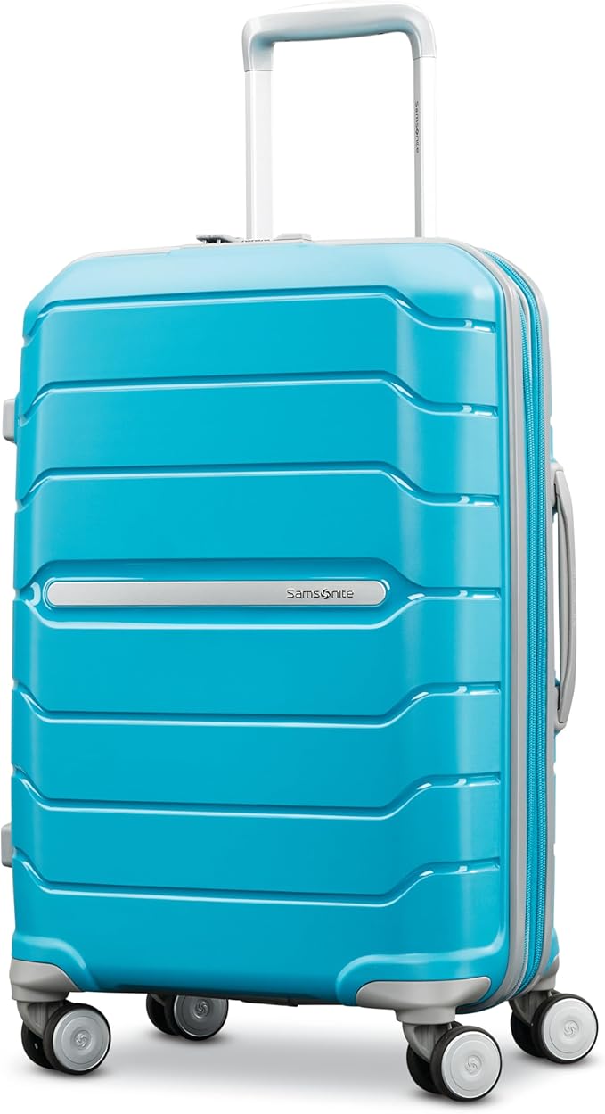 Samsonite Freeform Hardside Carry-On Luggage with Spinner Wheels - Hardshell Suitcase - TSA, Airline-Approved - Expandable Hard Shell, Smooth Rolling Wheels for Lightweight Travel - Ocean Blue