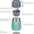 Insulated Food Jar for Hot & Cold Food for Kids Adult,17 oz Soup Thermo Hot Food Containers for Lunch, Triple Layer Insulation Stainless Steel Food Jar with Spoon (GPeacock)