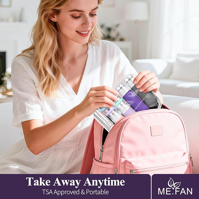ME.FAN 18 Pack Travel Bottles for Toiletries, TSA Approved Silicone Portable Size Bottle, Refillable Cosmetic Container Kits for Conditioner, Shampoo, Lotion,Face Cream - Purple