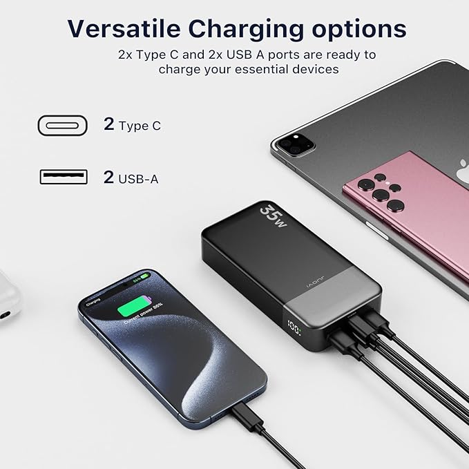 JUOVI 35W 20000mAh Power Bank and 35W 10000mAh Power Bank