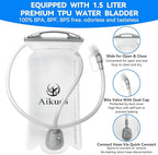 Reflective Hydration Running Vest Backpack | Lightweight 1.6L Water Bladder Bag for Trail Running, Cycling & Marathon | Perfect for Men & Women with Mobile Holder & Multiple Pockets | Premium Black