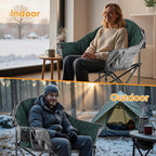 Colorsoul Oversized Heated Camping Chairs Heavy Duty, Fully Thick Padded Heated Chairs for Outdoor Sports, Heated Folding Chair for Adults Support 450lbs, 3 Heat Levels, Battery NOT Included