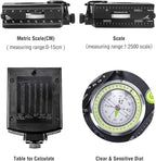 Eyeskey Multifunctional Military Sighting Navigation Compass with Inclinometer | Impact Resistant & Waterproof Compass for Hiking, Camping