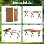 Roll-Up Camping Table Aluminum Low Folding Table for Outdoor Picnic BBQ Backyard Beach Easy Carrying in Bag-4FT