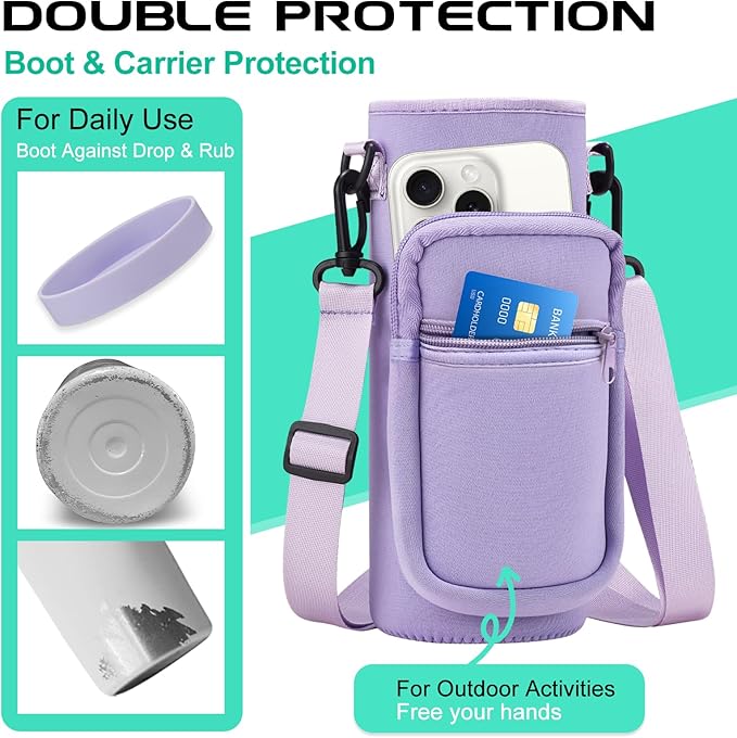 40 oz Water Bottle with Straw - Insulated Vacuum Water Flask with Straw & Auto Spout Lid, Paracord Handle & Carrying Pouch, Keep Cold 48H Hot 24H, Sweat-Proof Thermal Water Jug with Strap for Hiking