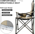 Folding Camping Chair:Oversized Portable Lawn Chairs for Adults,Outdoor Heavy Duty Padded Seats,Support 350 LBS,for Camp,Travel & Picnic