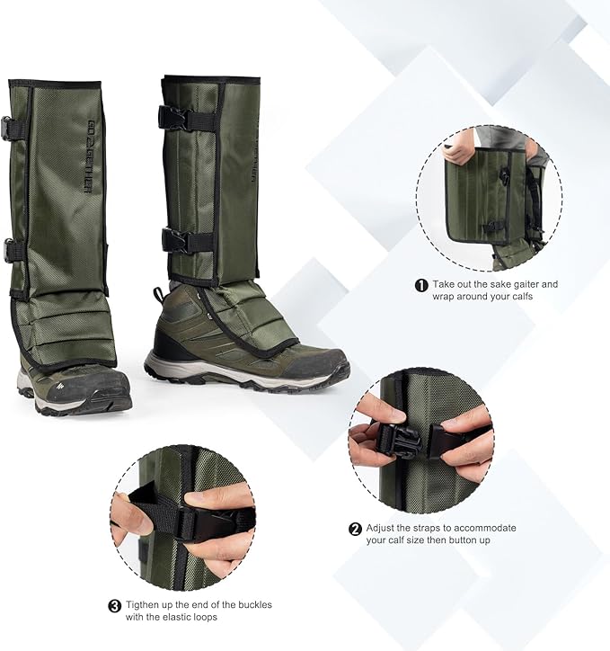 Snake Gaiter, Gaiters for Hunting, Waterproof Snake Chap for Men and Women,Shoe Boot Leg Gaiter with Adjustable Size