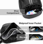 Hoedia Sports Drawstring Backpack - String Swim Gym Bag with Shoes Compartment and Wet Proof Pocket for Women&Men