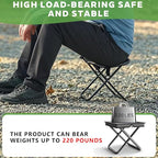 Portable Ultralight Travel Stool Camping Chair Fishing Stool - Gray Carbon Steel and Keychain, Handbag Style Pocket Foldable