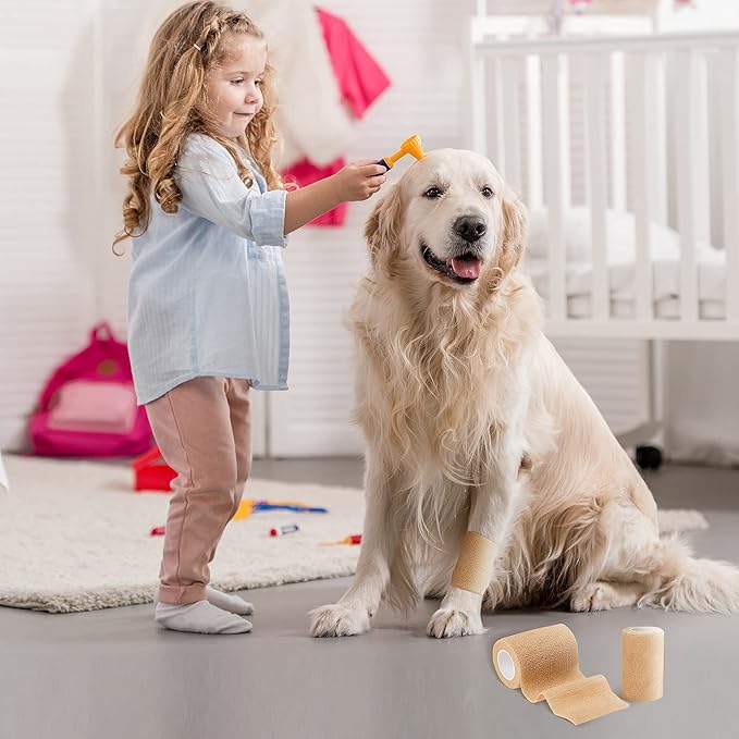 Adhesive Bandages 5cm x 4.5m, 12 Pack Self Adhesive Bandages *Bandages for First Aid, Sports Protection and Wrists, Ankle Sprains, and * (Blend) (Mix)