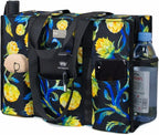 TOPDesign Utility Water Resistant Tote Bag with 13 Pockets, Top Zipper Closure & Thick Bottom Support, for Working Women