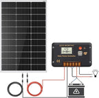 ECO-WORTHY 100 Watt 12 Volt Solar Panel Kit for RV Battery Boat Trailer Cabin Garden Shed Home: 100W Solar Panel+30A PWM Charge Controller+ Tray Cable + Z Mounting Brackets