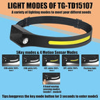 The Ultimate Hands-Free Headlamp 2-Pack: 230° Beam & Motion Sensor - Rechargeable, Weatherproof, 2-Light Source for Adults & Kids
