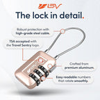 TSA Accepted Luggage Travel Lock, Set-Your-Own Combination Lock for School Gym Locker, Luggage Suitcase Baggage Locks, Filing Cabinets, Toolbox, Case (Titanium, 2 Pack)