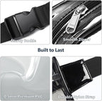 Packism Clear Fanny Pack Stadium Approved - 2-Pack Plus Size 35-51 inches Adjustable Strap Clear Belt Bag for Women Men Transparent Waist Bag for Concerts, Sporting Events, Black