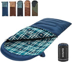 KingCamp Sleeping Bag for Adults, Cold Weather & Warm XL Big and Tall Flannel Sleeping Bags with Compression Sack Portable Waterproof Essentials Gear Accessories for Outdoor Camping