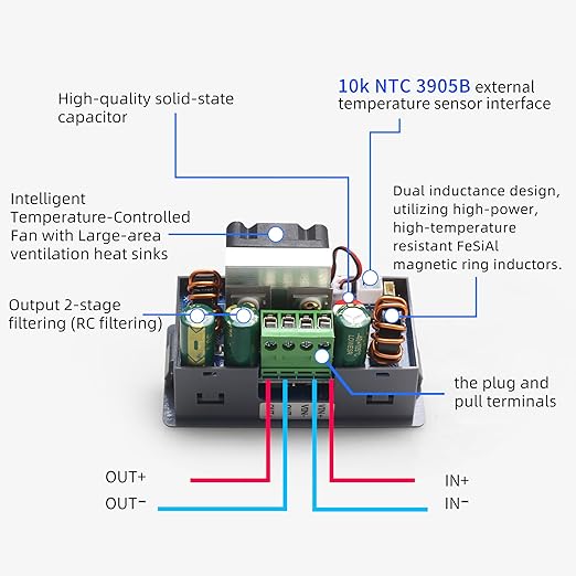SK-120 120W Buck Boost Power Converter CC CV 6-36V to 0-36V with Color Display DC to DC Power Converter 5V 6V 12V 24V Power Module Regulated Laboratory Power Supply