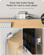 LENCENT 2 to 3 Prong Outlet Adapter, 2 Prong Power Strip, 6 Widely Spaced Outlets Extender, 3-Sided Wall Plug Splitter, 1875W Max, Compact Wall tap for Non-Grounded Outlets in Old House Hotel Dorm