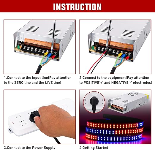 Nilight AC 110V/220V to DC 12V Voltage Converter 30A 360W Switching Power Supply Adapter Transformer Low Voltage Output LED Driver for LED Strip Light Radio CCTV Camera Security Video System