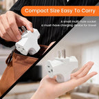 Three Plug Outlet Adapter, T-Shaped Adapter,Electric Outlet Extender, Sideways Plug Adapter, Heavy Duty Ground Power Tap, UL Listed, White (4PACK)