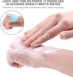 2 Boxes 100Pcs Portable Soap Sheets, Mini Portable Travel Soap Paper Sheets Disposable Water Soluble Hand Washing Bath Scented Paper Soap Camping Hiking and Shampoo for Outdoor(White&Purple)(ZS562)