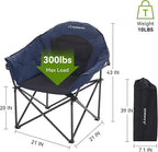 Oversized Camping Chairs, Camp Chairs, Camping Chairs for Heavy People, Padded Outdoor Folding Moon Chairs with Extra Wide Seats, Lawn Chairs Folding Supports up to 350lbs