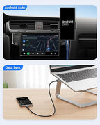 SUNGUY 10Gbps Android Auto USB C Cable, [2-Pack,1.5FT] 3A USB 3.1 Gen 2 Fast Charge & Data Transfer USB C CarPlay Cable, Compatible with iPhone 17/16/15 Pro Max, Galaxy S23 S22 Ultra Note 20, SSD