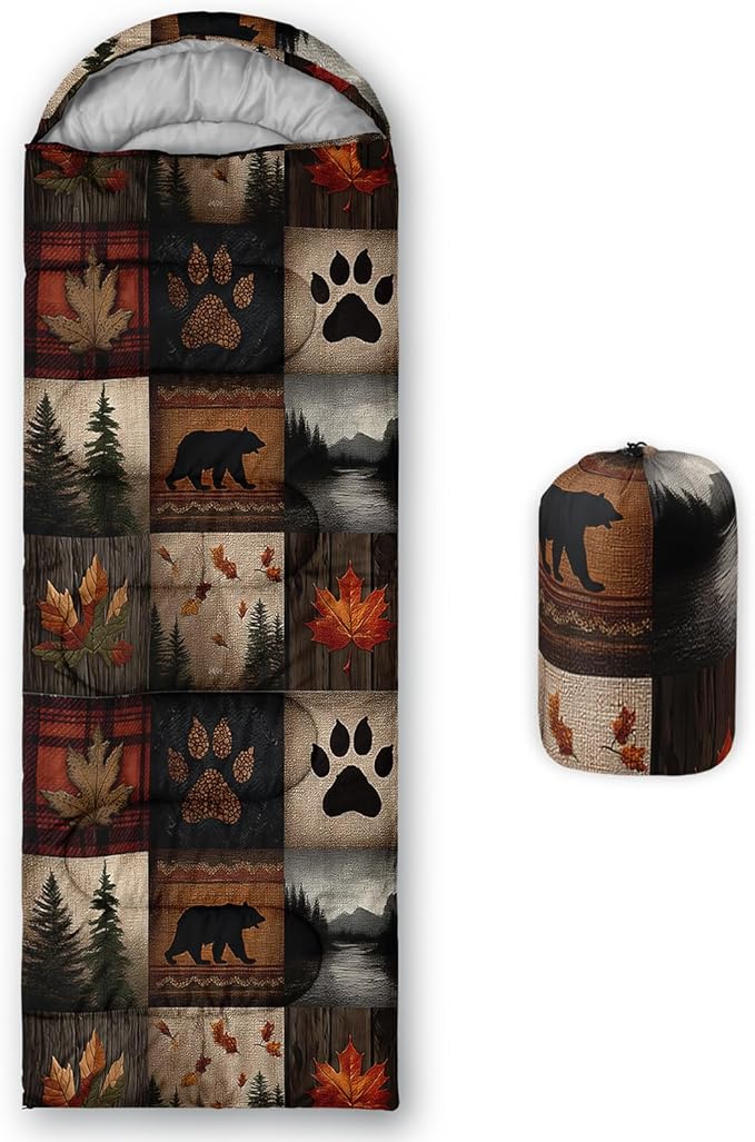 QOOMO Animals Camping Sleeping Bags,3 Season Warm & Cool Weather,Lightweight,Waterproof Sleeping Bags for Adults & Kids,Traveling,and Outdoors,Camping Gear Equipment