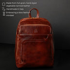 Time Resistance Leather Business Backpack - Laptop and A4 Portfolio Bag - Travel Bag Rucksack (Brown)