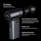 JISULIFE Portable Handheld Fan Ultra2, 9000mAh Max 25 Hrs, 5 IN 1, 100 Speed Turbo Fan Rechargeable 18W Power Bank with Flashlight, Metal Shell Multi-Function Travel Essentials Gifts for Men-Grey