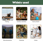 Portable Folding Camping Stool, Travel Fishing Chair Quad Frame Camping Chair Maximum Weight 290 lbs Lightweight Outdoor Folding Garden Chair for Hunting, Hiking, Party, Beach and Painting (Green)