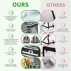 iknoe Large Cooler Bag Collapsible, 15L Insulated Bags, Leakproof Lunch Cooler Tote with Multi-Pockets for Adult, Insulated Lunch Box for Beach, Picnic,Work, Stripe 24-Can